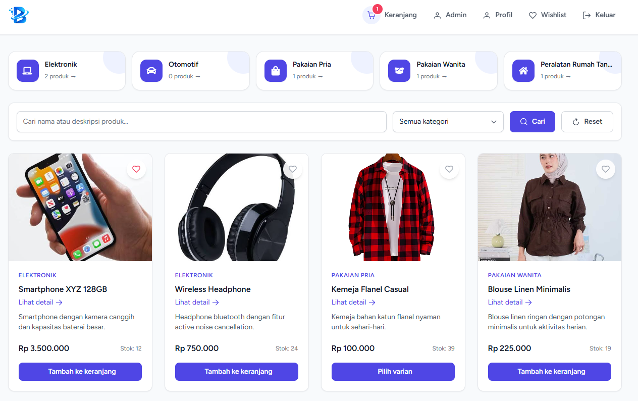 Aplikasi Toko Online Modular & Scalable